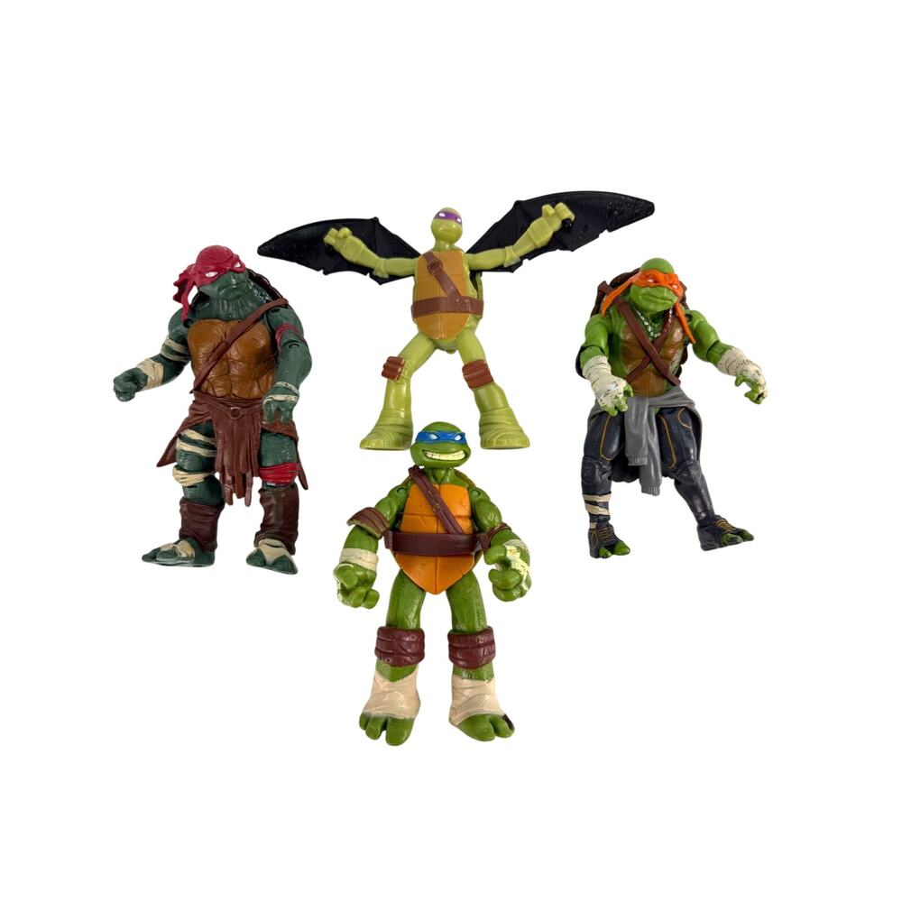 Lot Teenage Mutant Ninja Turtles Figures Raphael Donatello Leonardo Michelangelo